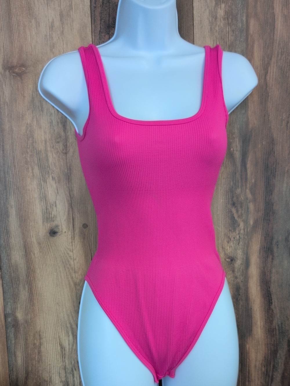 OQQ Ribbed Square-Neck Shapewear Bodysuit S       734A